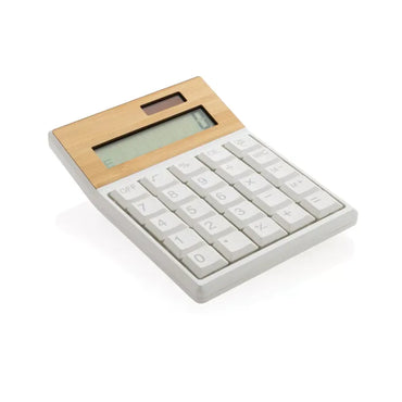 Sustainable 8-Digit Solar Calculator Recycled Plastic Bamboo Eco-Friendly Office Essential