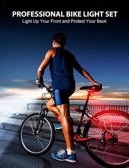 Aluminum Bicycle Headlight and Tail Light Set 1000 Lumens