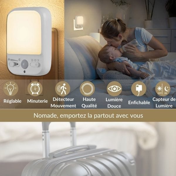 Veilleuse de Nuit DodoLum Motion Sensor Plug-in Night Light Warm White