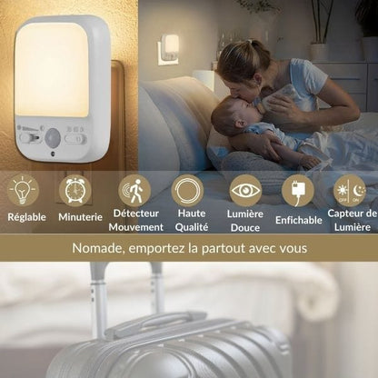 Veilleuse de Nuit DodoLum Motion Sensor Plug-in Night Light Warm White