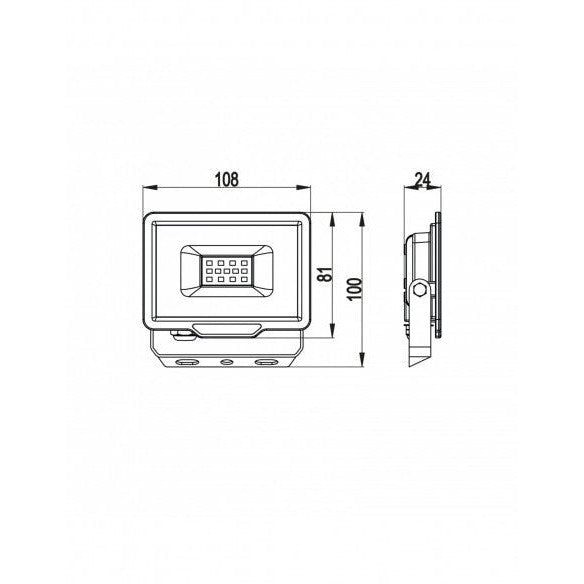 VELAMP PADLIGHT5 10W LED SMD Outdoor Floodlight, IP65, 4000K Natural White