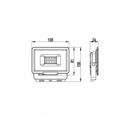 VELAMP PADLIGHT5 10W LED SMD Outdoor Floodlight, IP65, 4000K Natural White