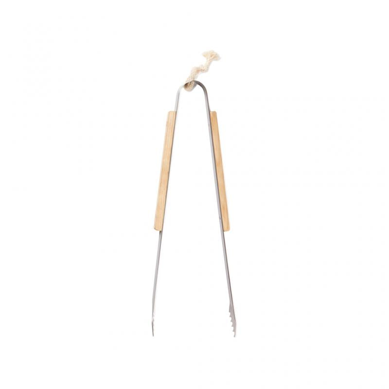 Vinga Paso Stainless Steel Grill Tongs with Ash Wood Handle for Kitchen & BBQ