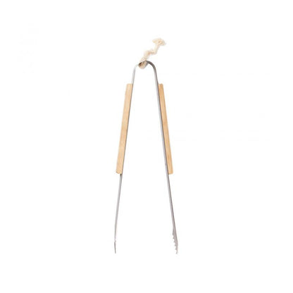 Vinga Paso Stainless Steel Grill Tongs with Ash Wood Handle for Kitchen & BBQ