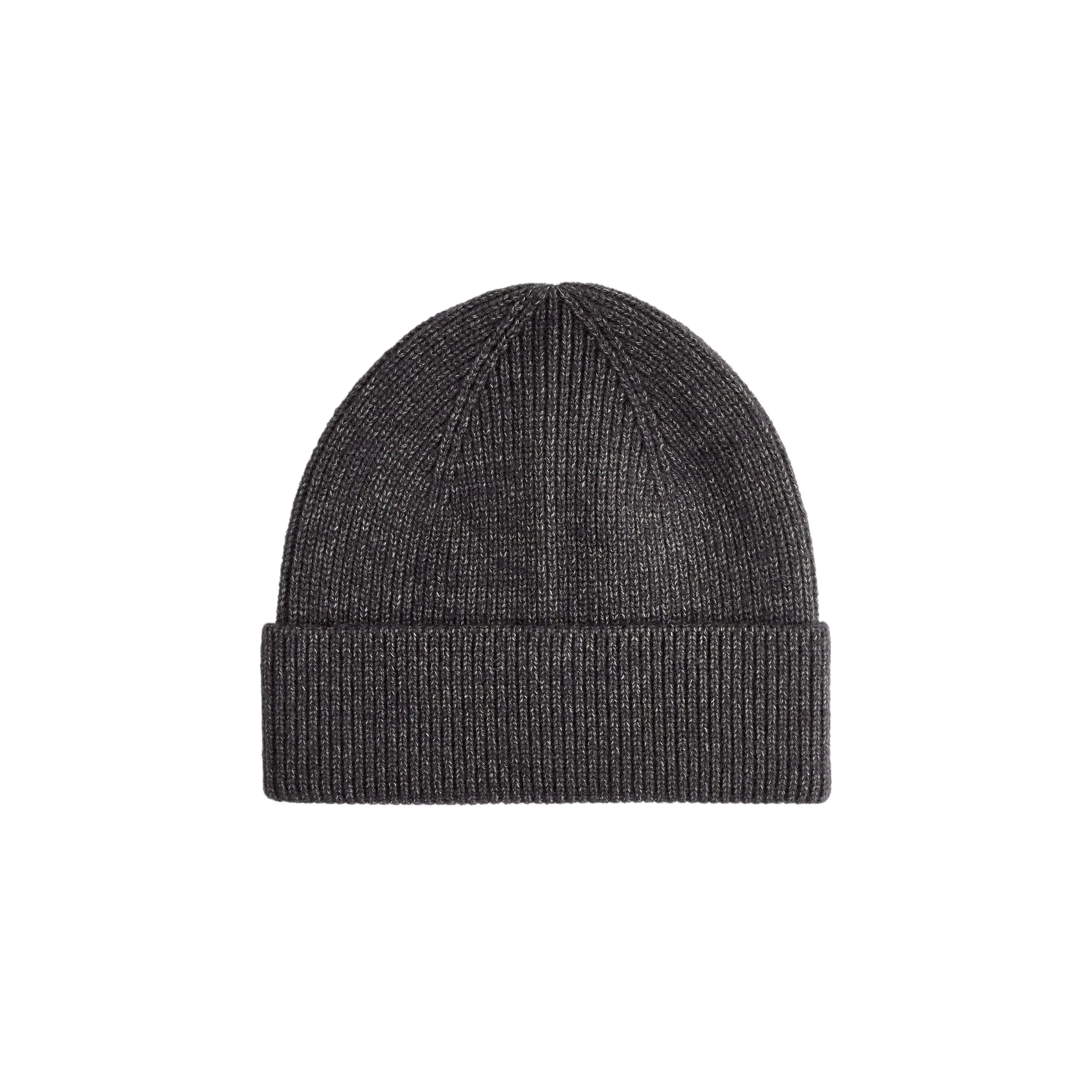 Celio Anthra Mel Grey Knitted Beanie Soft Ribbed Winter Hat