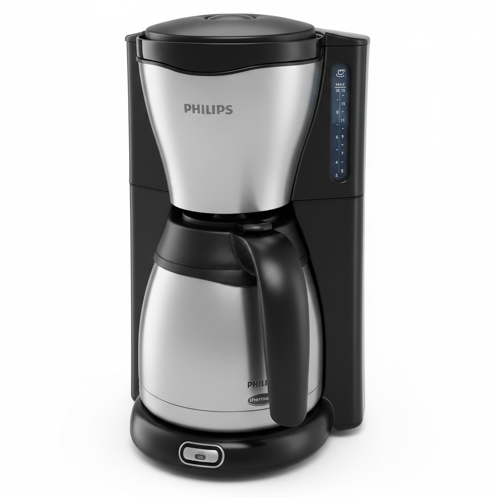 Philips Café Gaia Drip Filter Coffee Machine Thermal Jug Black Silver 1.2L