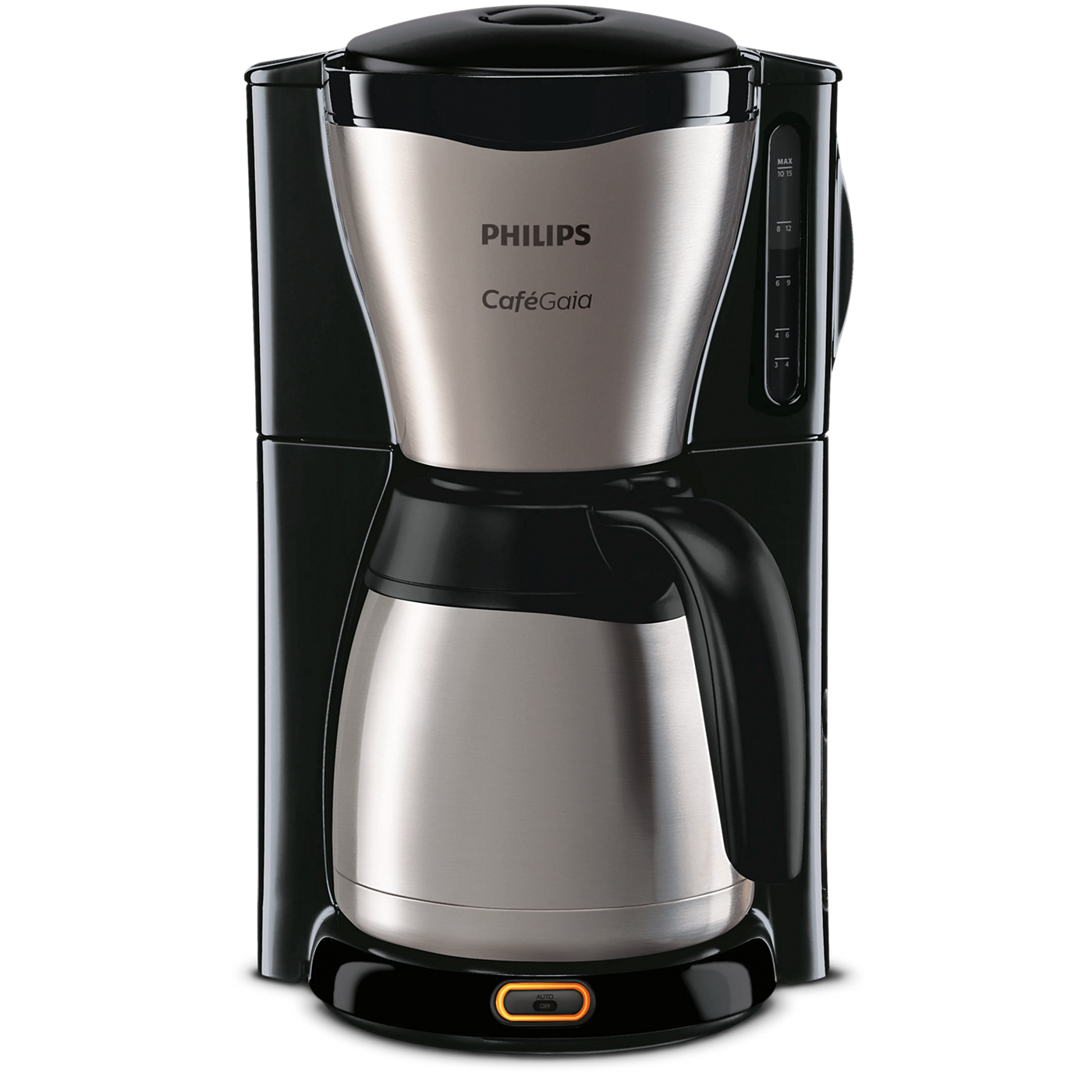 Philips Café Gaia Drip Filter Coffee Machine Thermal Jug Black Silver 1.2L