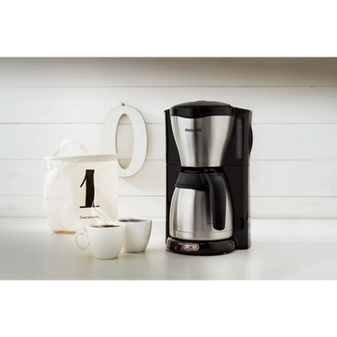 Philips Café Gaia Drip Filter Coffee Machine Thermal Jug Black Silver 1.2L