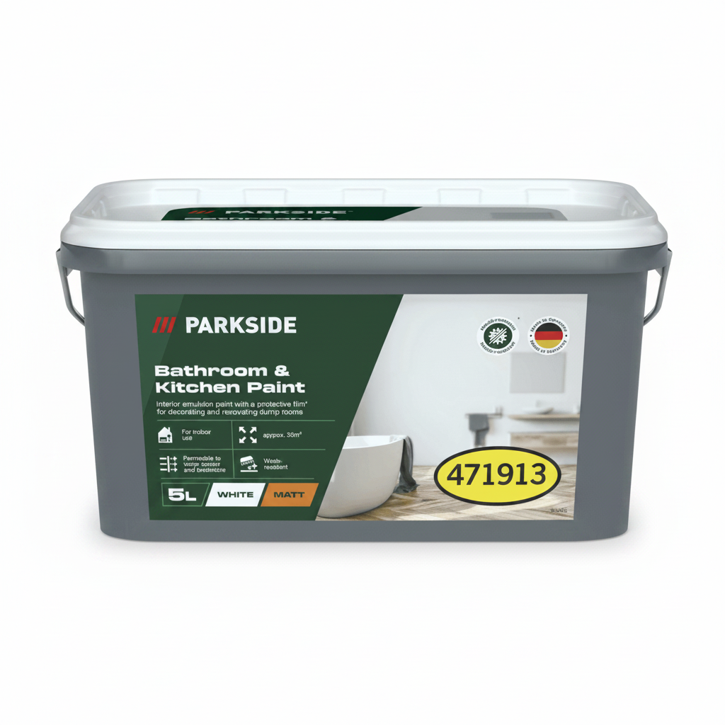Parkside 5L Bathroom And Kitchen Paint White