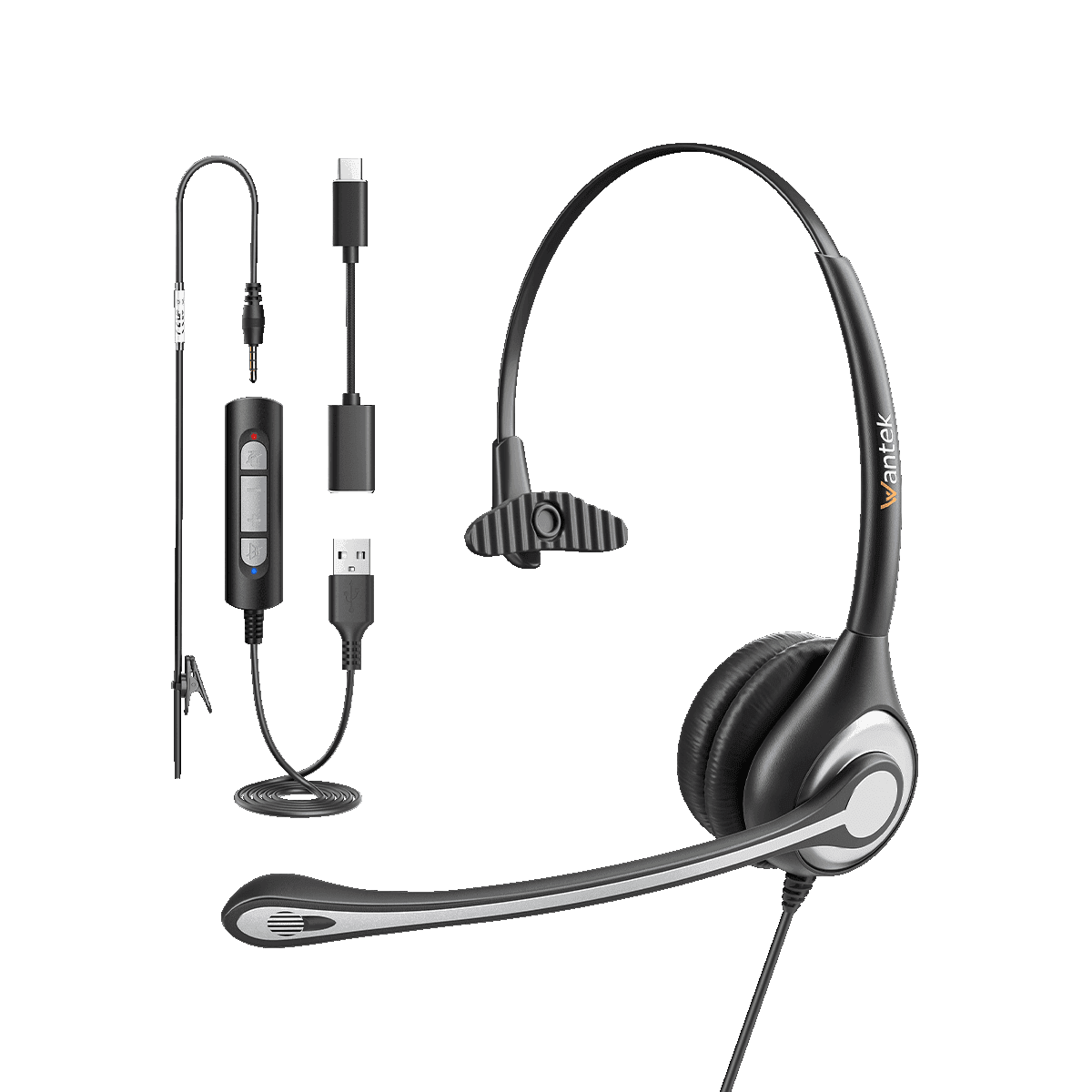 Wantek H600 USB‑C Noise‑Cancelling Professional Wired Headset for Business