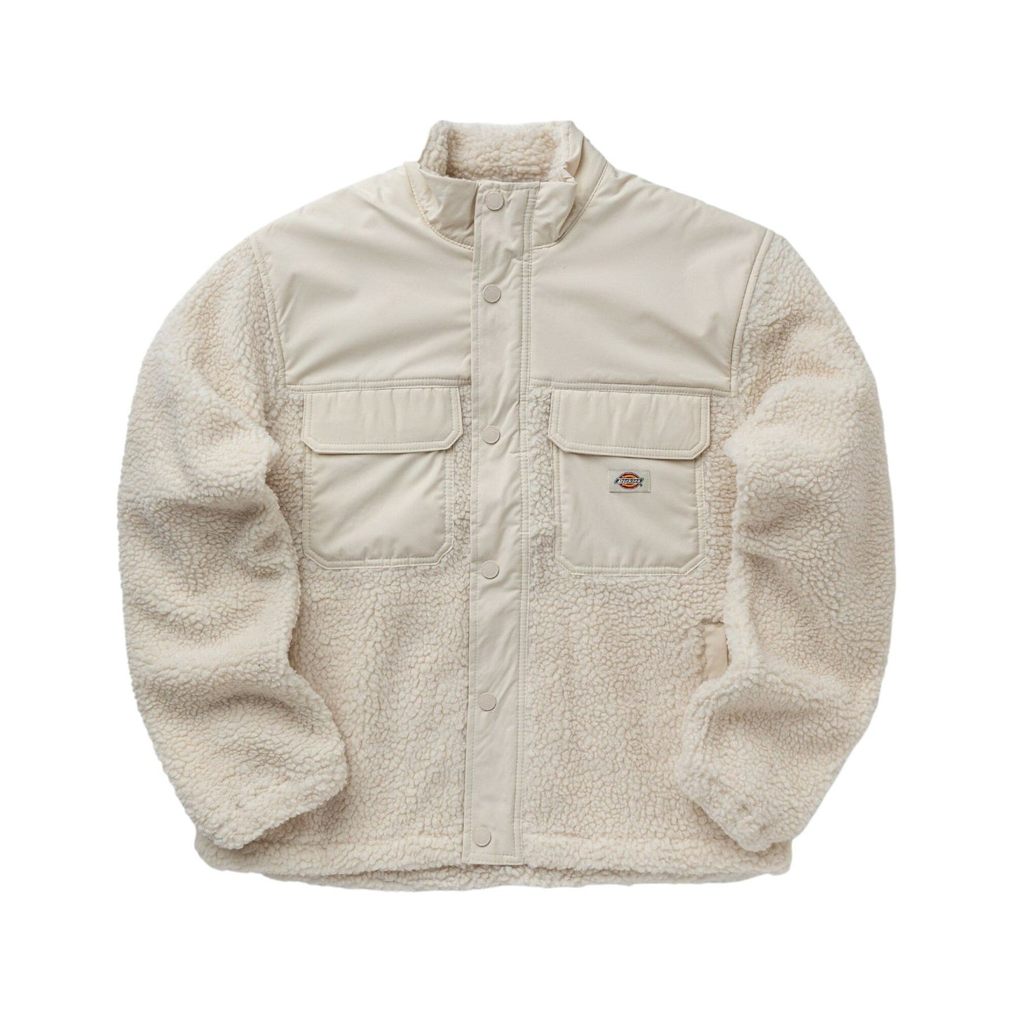 Dickies Pinesdale Men's Beige Fleece Jacket: Soft, Warm, Durable Utility Overshirt