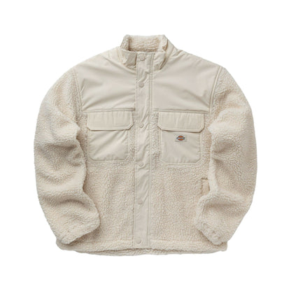 Dickies Pinesdale Men's Beige Fleece Jacket: Soft, Warm, Durable Utility Overshirt