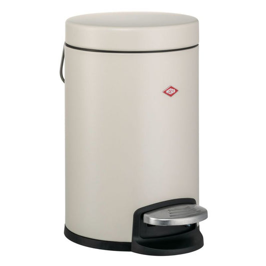 Wesco 3L Pedal Bin 113: Matte Sand, Soft-Close Lid, Compact Kitchen Waste