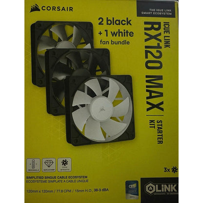 Corsair iCUE Link RX120 MAX + NZXT 120mm Fan Bundle (2x Black, 1x White)