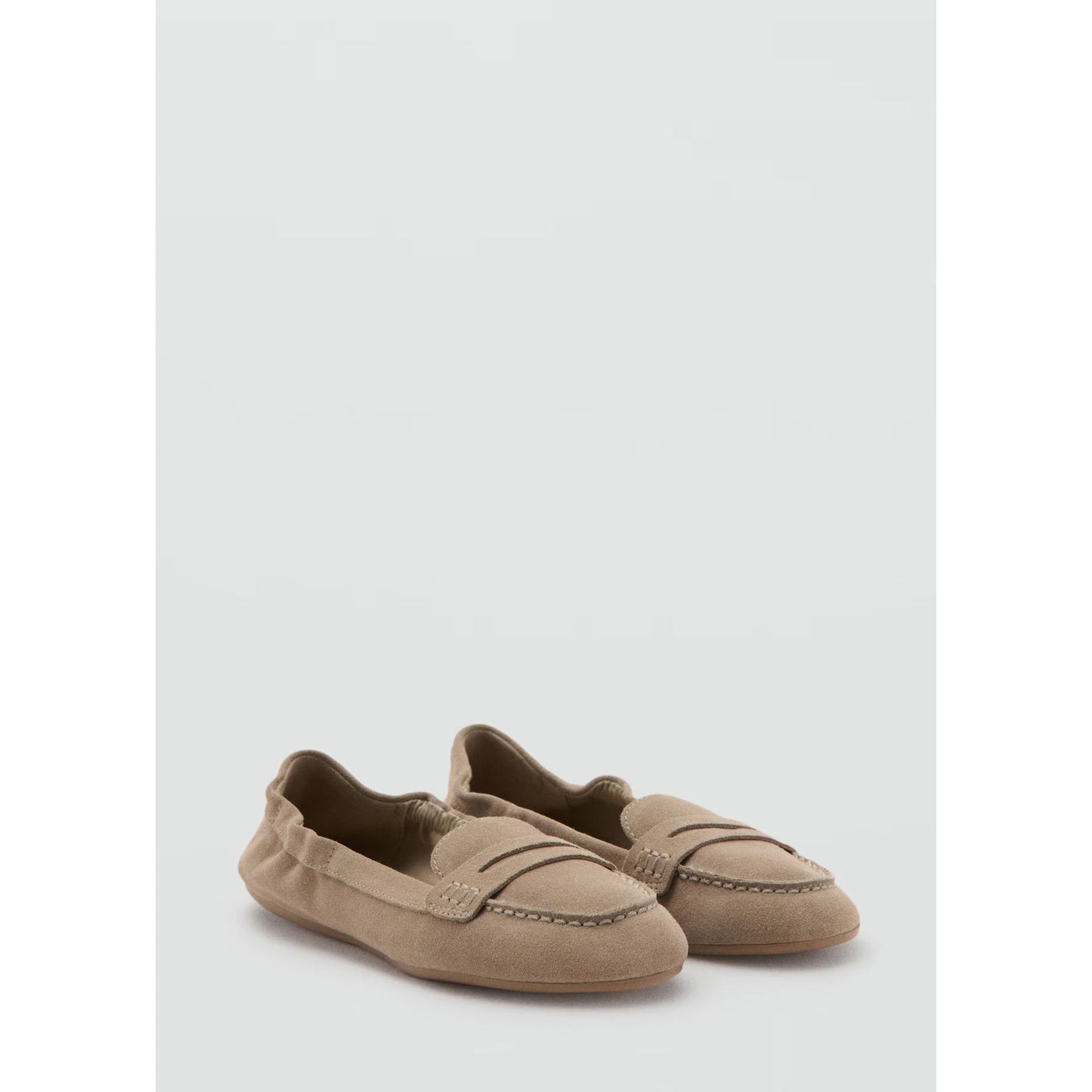 Elegant Women's Suede Penny Loafers - Comfortable Flat Round Toe Shoes