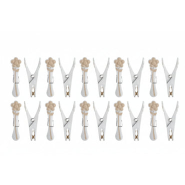 Plastic Clothespins with Stainless Steel Spring - 20 Pack