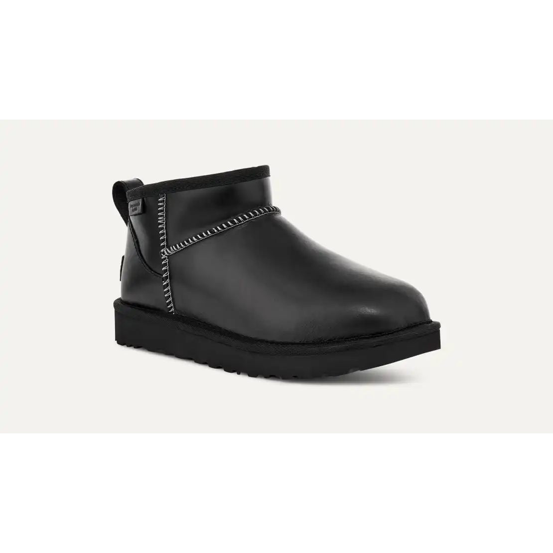 UGG black leather slip-on winter boot