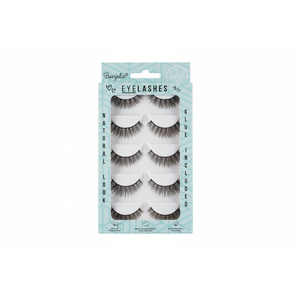 Bonjolie Set of 5 False Eyelash Strips