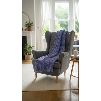 Handmade Crochet Purple Scarf - Throw Blanket