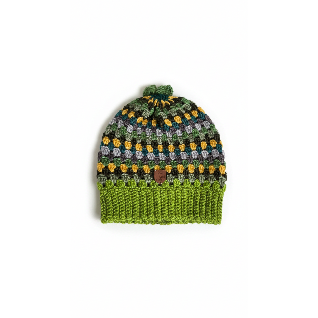 Handmade Crochet Baby Hat & Blanket Set – Green Multicolor