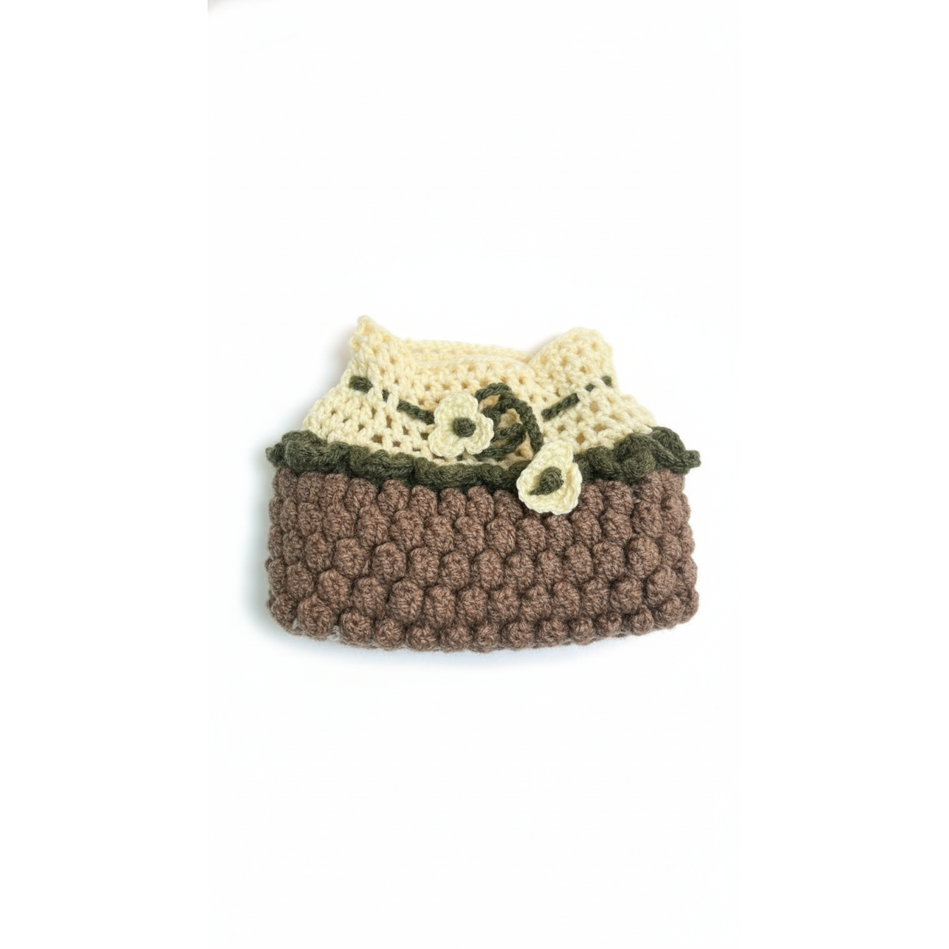 Handmade Crochet Tissue Box Cover – Neutral Earth Tones