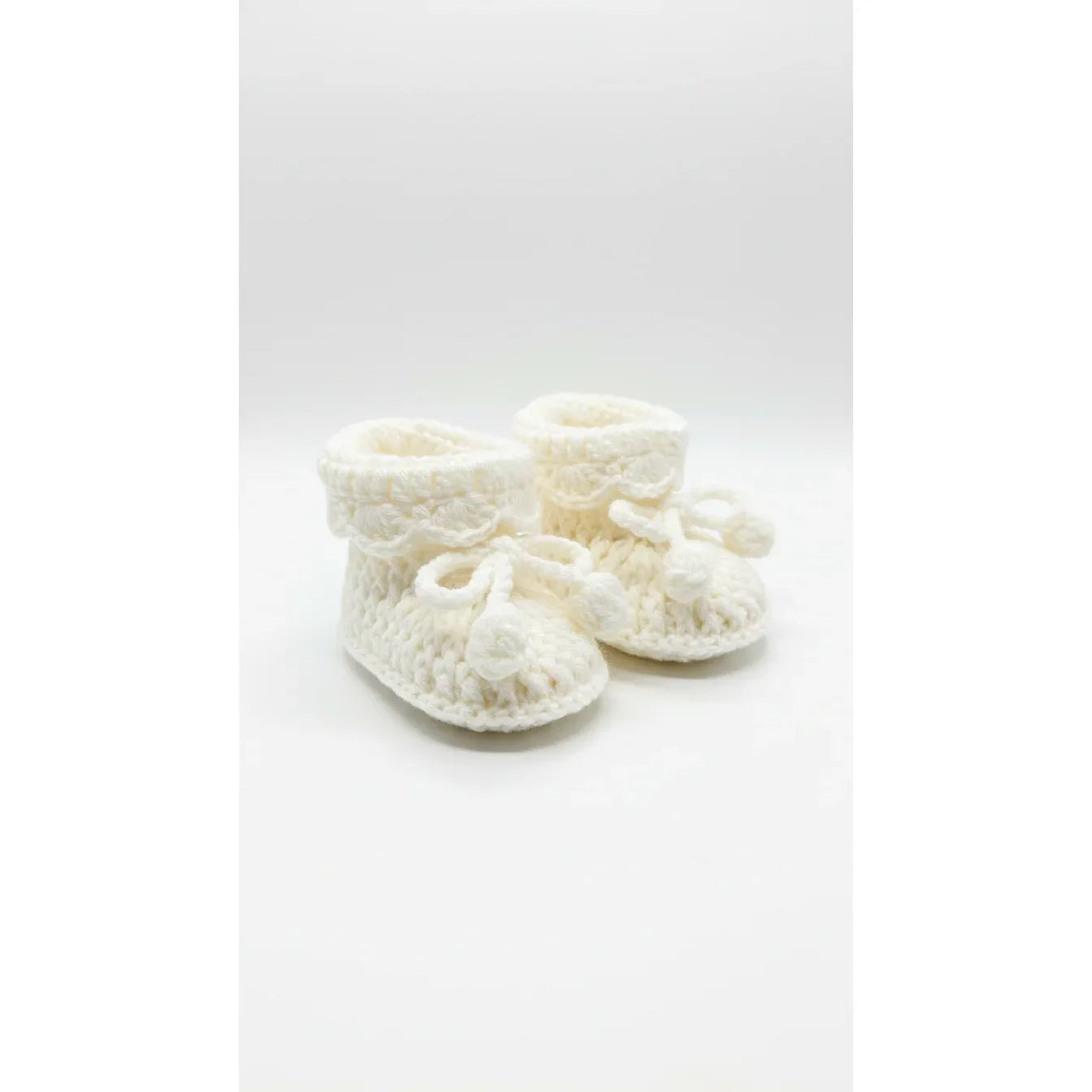 Handmade Crochet Baby Off-White Booties - Gomix Brands Outlet