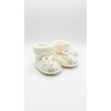 Handmade Crochet Baby Off-White Booties