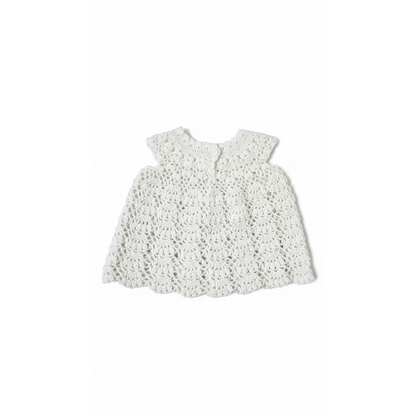 Handmade Crochet Baby Off-White Dress