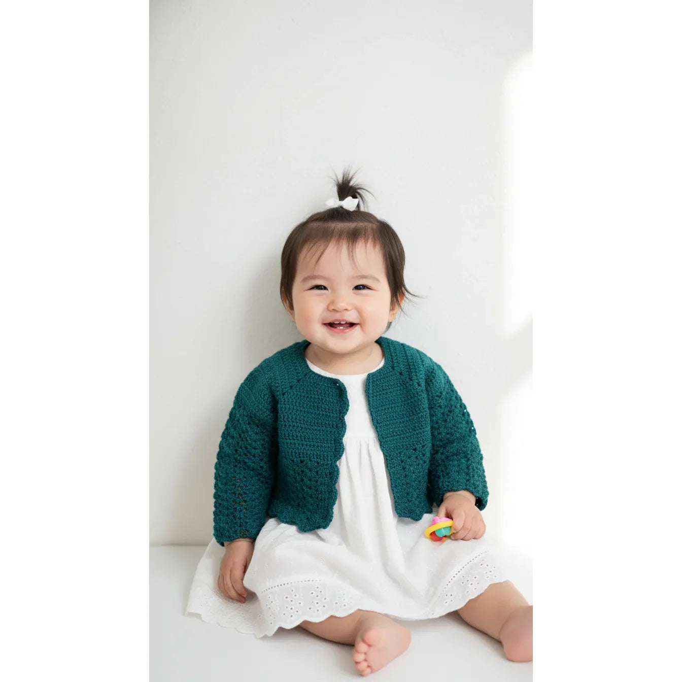 Handmade Crochet Baby Crop Dark Green Cardigan - Gomix Brands Outlet