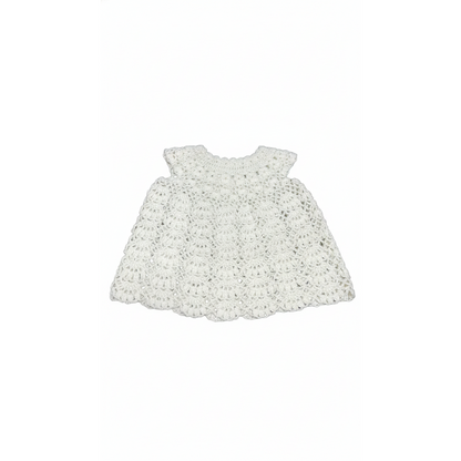 Handmade Crochet Baby Off-White Dress
