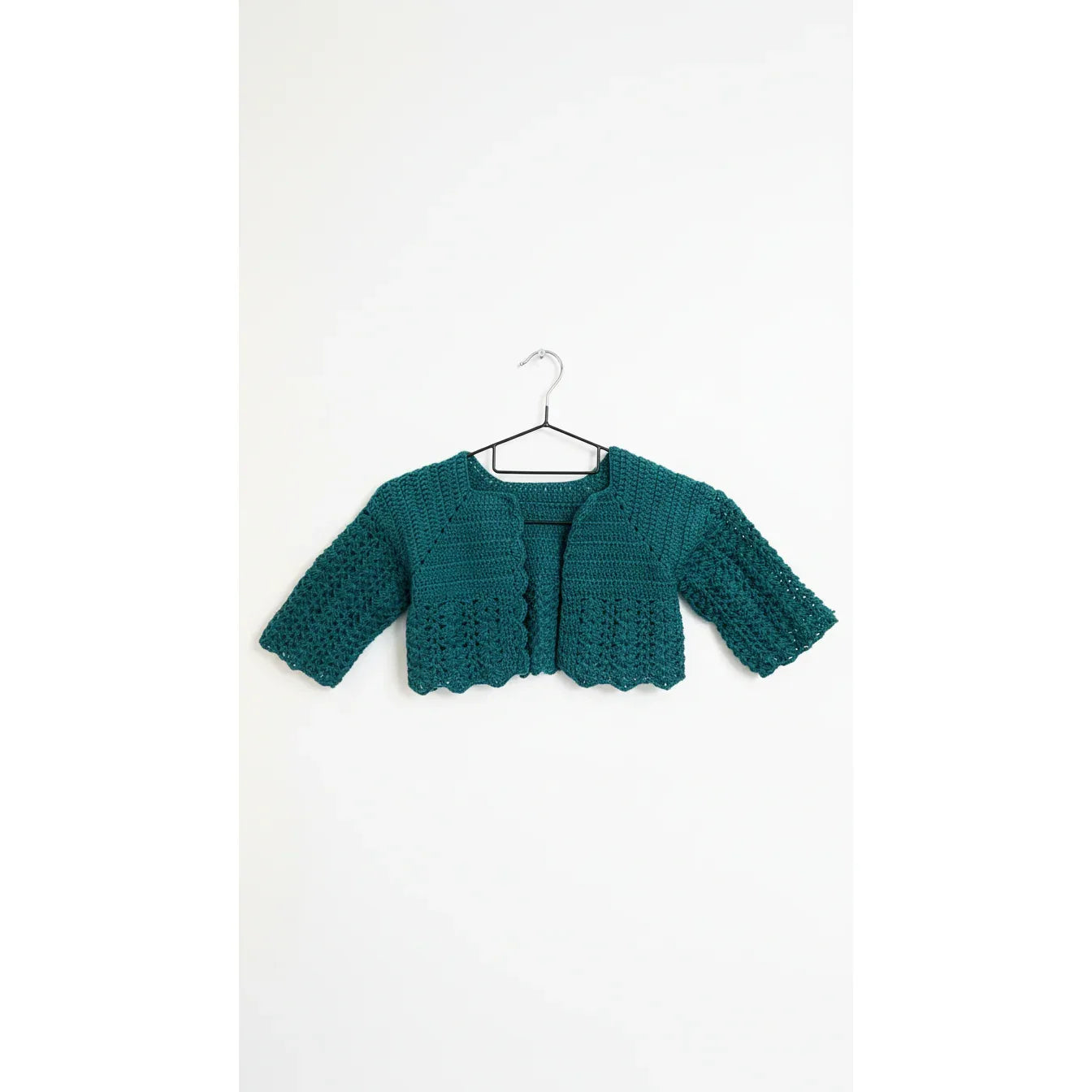 Handmade Crochet Baby Crop Dark Green Cardigan - Gomix Brands Outlet