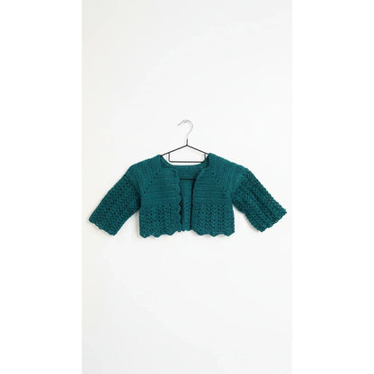 Handmade Crochet Baby Crop Dark Green Cardigan - Gomix Brands Outlet