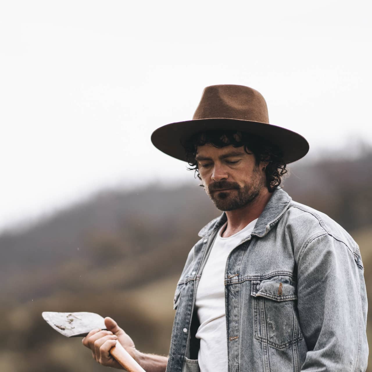 Will & Bear Andy Auburn Dark Brown Wide Brim Hat