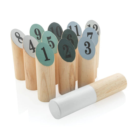 Premium Wooden Scatter Game Set - Outdoor Family Fun with Numbered Pins