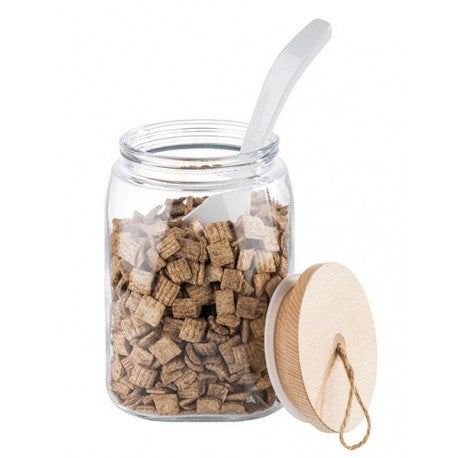 Woody Glass Jar with Wooden Lid 2.5L - Kitchen Storage Container