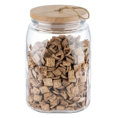 Woody Glass Jar with Wooden Lid 2.5L - Kitchen Storage Container