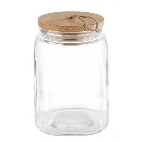 Woody Glass Jar with Wooden Lid 2.5L - Kitchen Storage Container