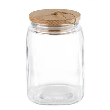 Woody Glass Jar with Wooden Lid 2.5L - Kitchen Storage Container