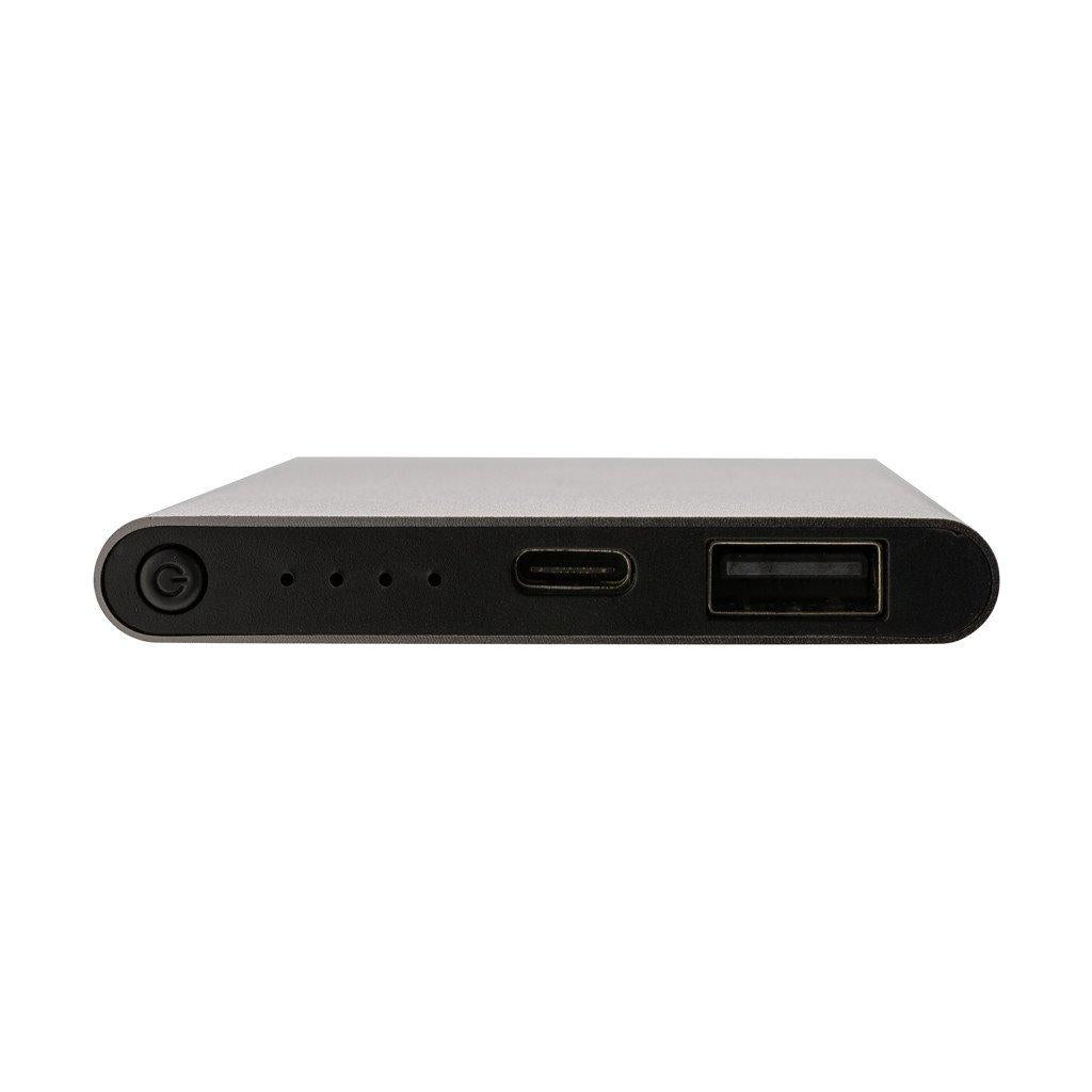 XD Collection 4000 mAh Recycled Plastic Aluminum Slim Power Bank USB-C