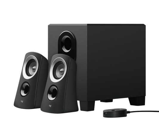 Logitech Z313 2.1 Speaker System: Balanced Rich Sound, Deep Bass Subwoofer