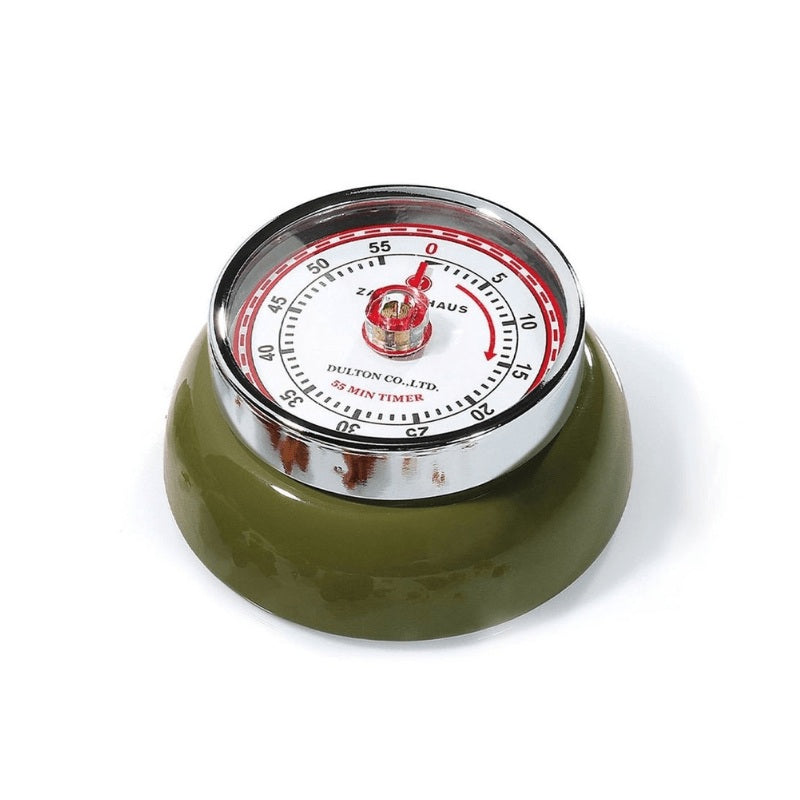 Zassenhaus Speed Retro Kitchen Timer Olive Green