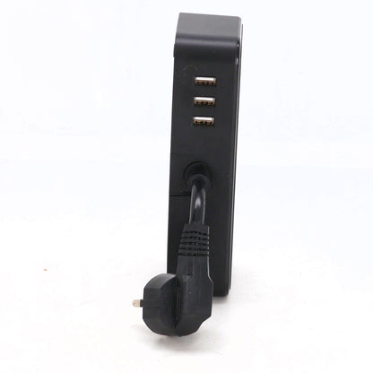 HITRENDS 3 AC 3 USB Power Strip with Integrated Cable Management Box, Black