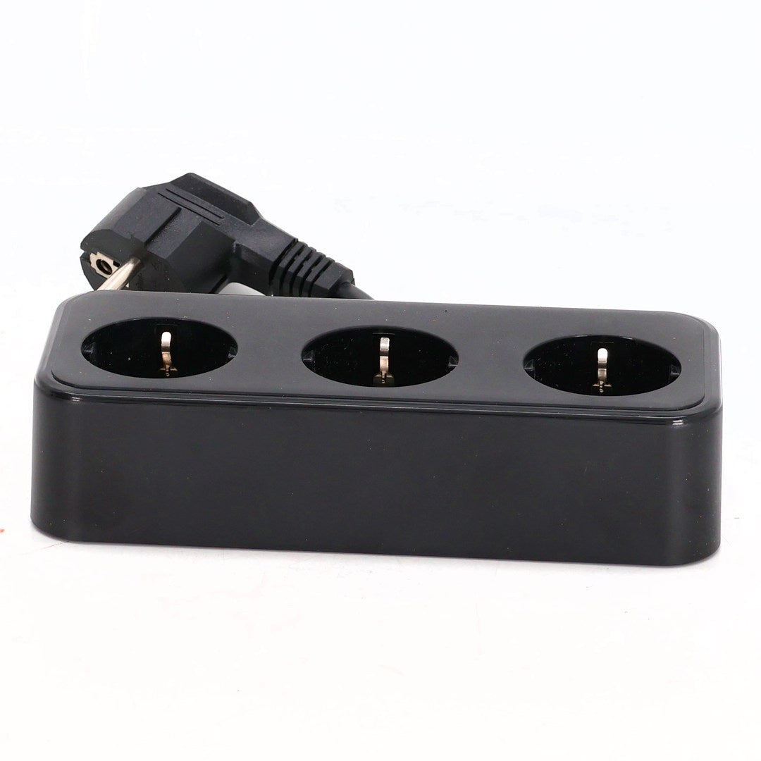 HITRENDS 3 AC 3 USB Power Strip with Integrated Cable Management Box, Black