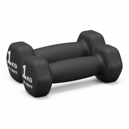 Crivit Dumbbell Set 2x1 kg Hexagonal PVC Coated