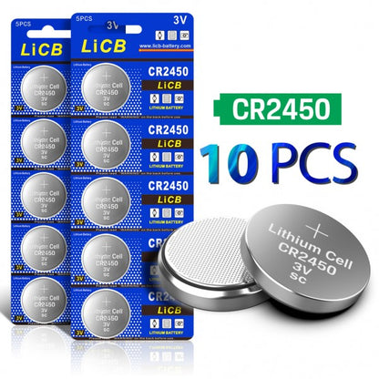 LiCB CR2450 3V Lithium Coin Cell Battery 10 Pack