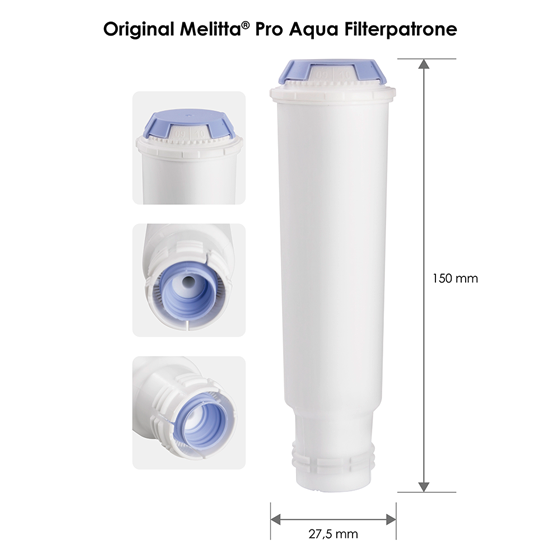 Melitta PRO AQUA Filter Cartridge: Pure Water, Better Coffee, Limescale Protection
