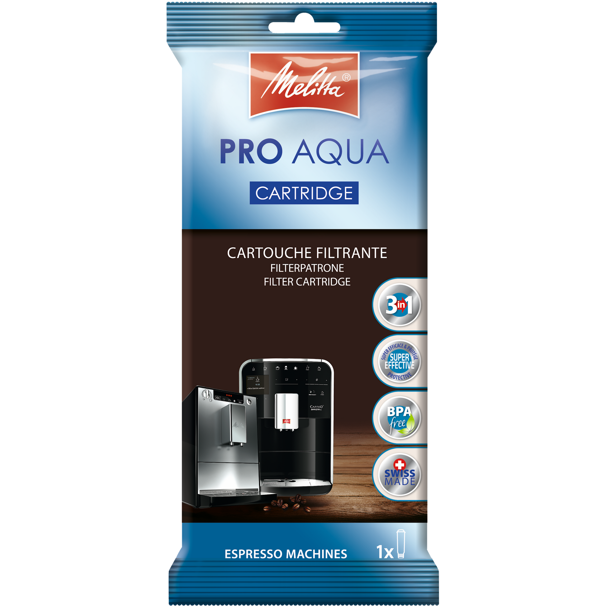 Melitta PRO AQUA Filter Cartridge: Pure Water, Better Coffee, Limescale Protection