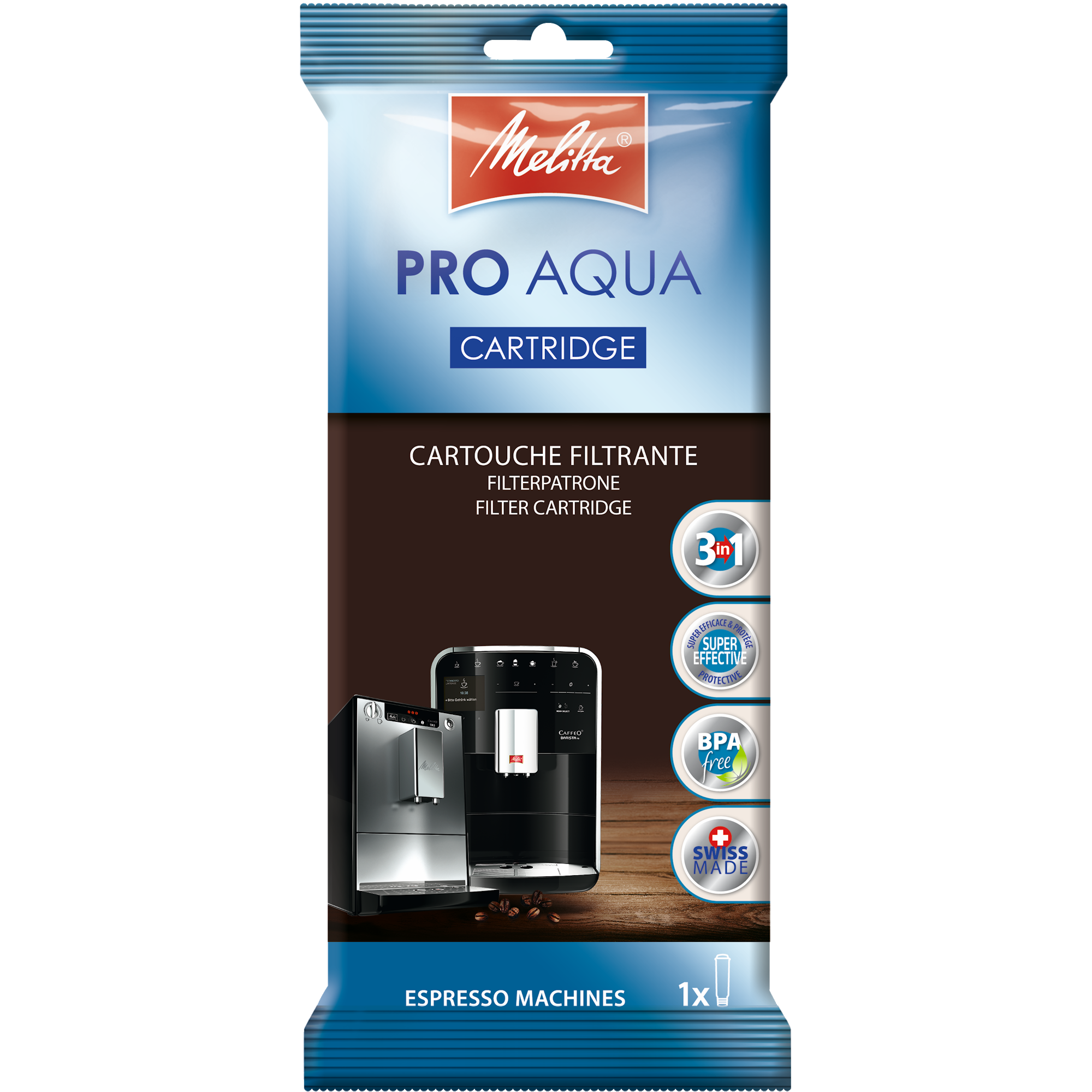 Melitta PRO AQUA Filter Cartridge: Pure Water, Better Coffee, Limescale Protection